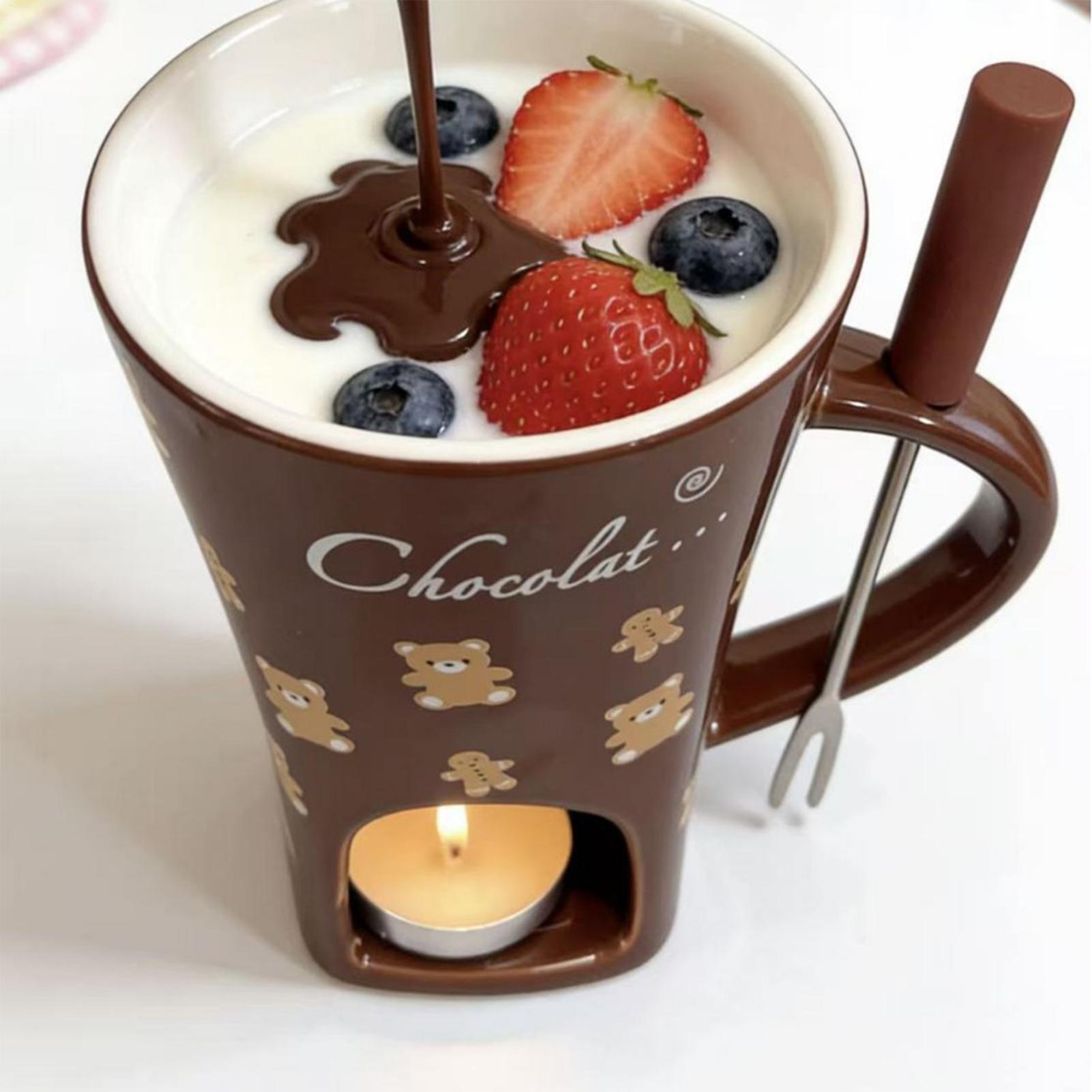 Fondue Pot Ceramic - Chocolate Melting Cup 130ml Personal Chocolate