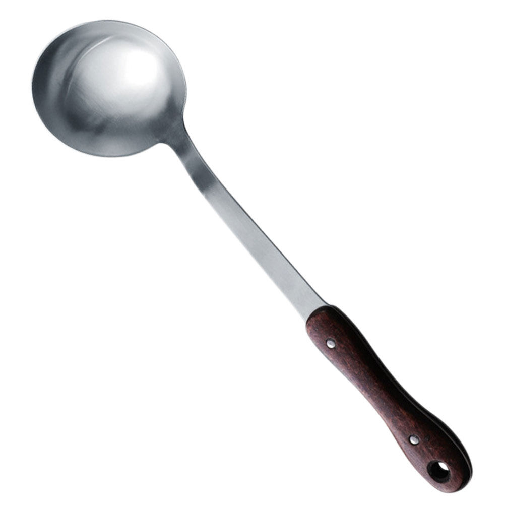 Home Cooking Supplies - Stainless Steel Tableware Wooden Handle Pan