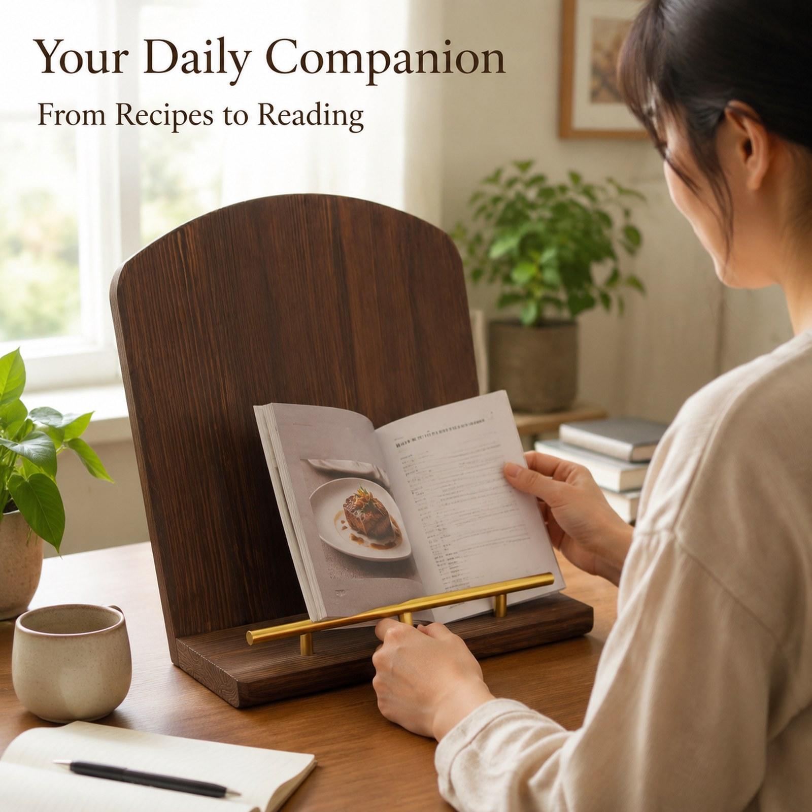 Home Cooking Recipe - Wooden Cookbook Stand Recipe Book Holder