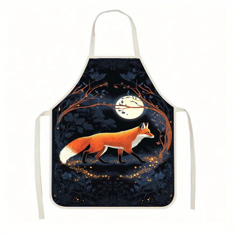 Home Cooking Chef - Magical Forest Red Fox Linen Apron