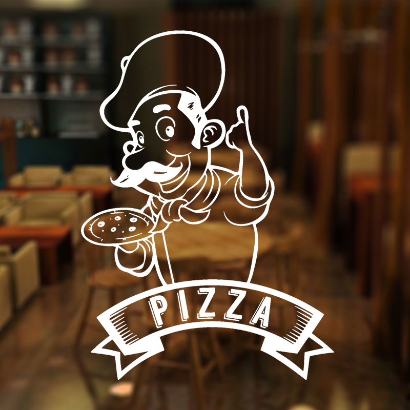 Home Cooking In Italian - Pizza Pizzeria Logo Cook Sign Window