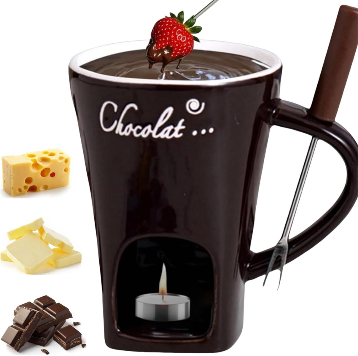 Fondue Pot Ceramic - Ceramic Multifunction Chocolate Fondue Mug Porcelain