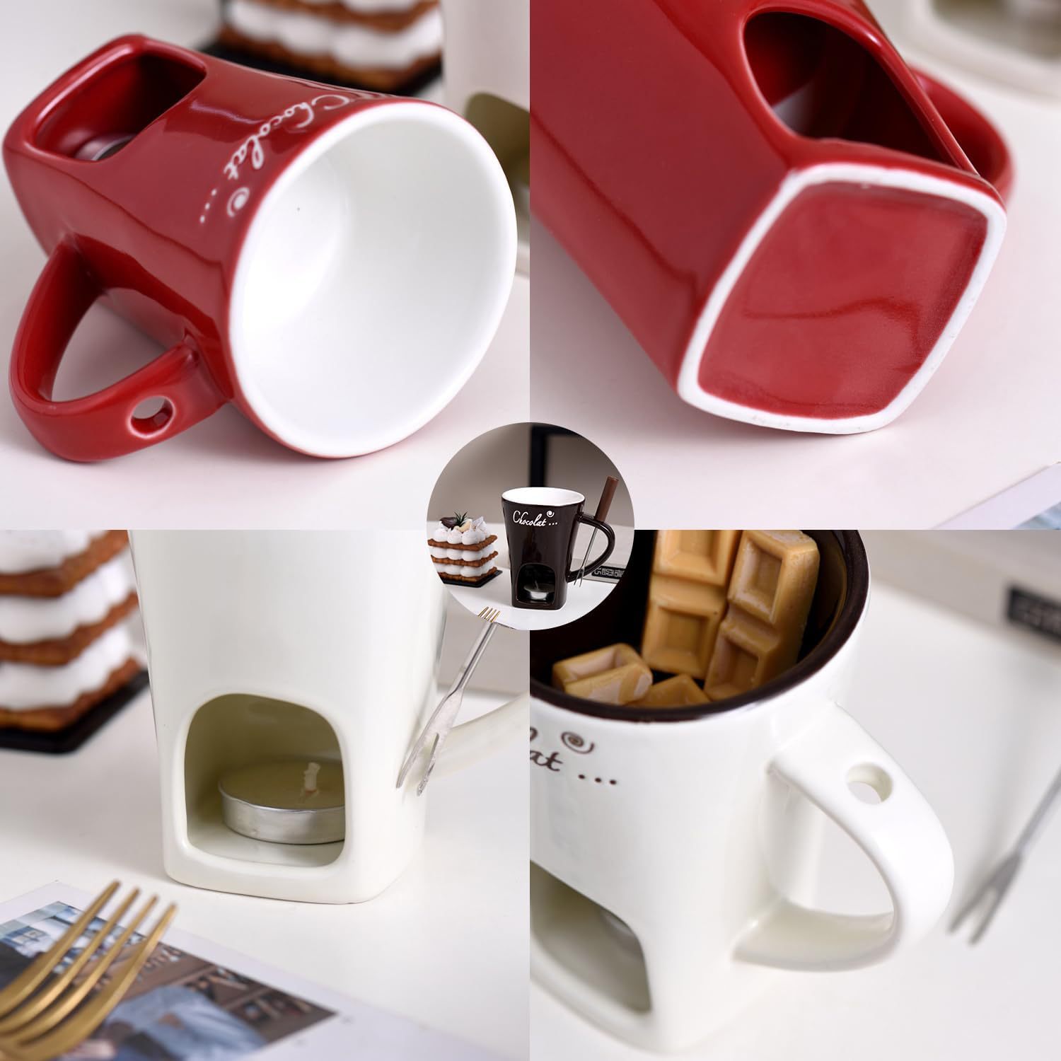 Fondue Pot Ceramic - Ceramic Chocolate Fondue Mug Creative Cheese