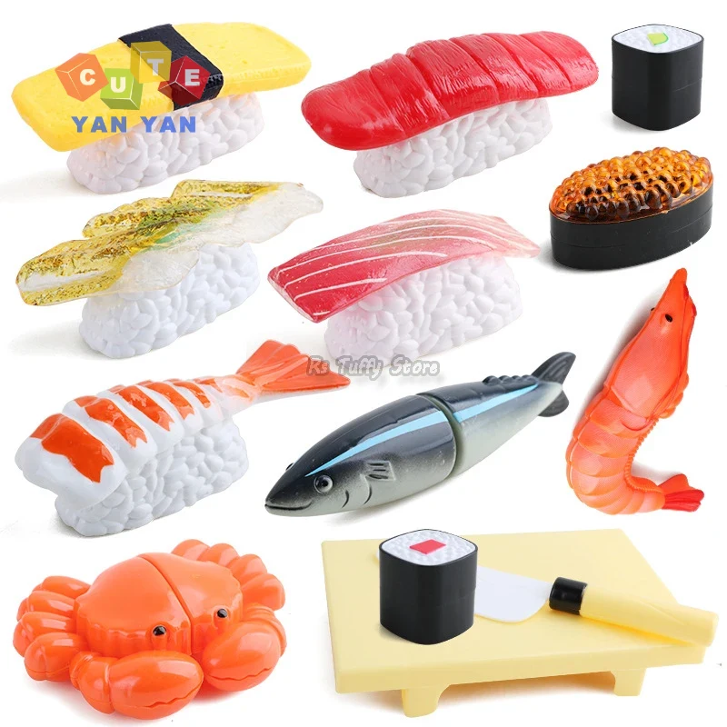 Home Cooking Game - 13pcs/Set Plastic Simulational Cut Sushi Seafood