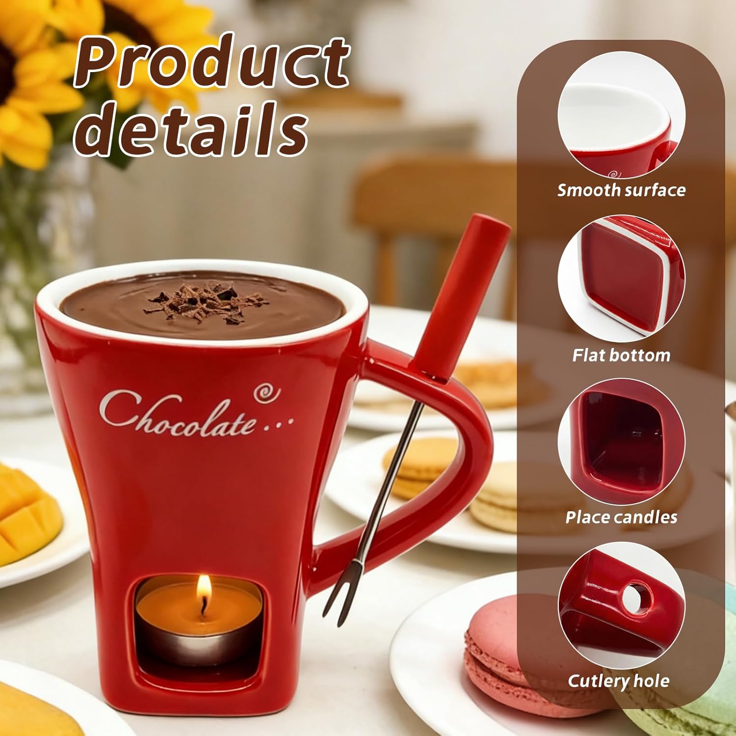 Ceramic Chocolate Melting Fond - Fondue Pot Ceramic ulasan dan harga