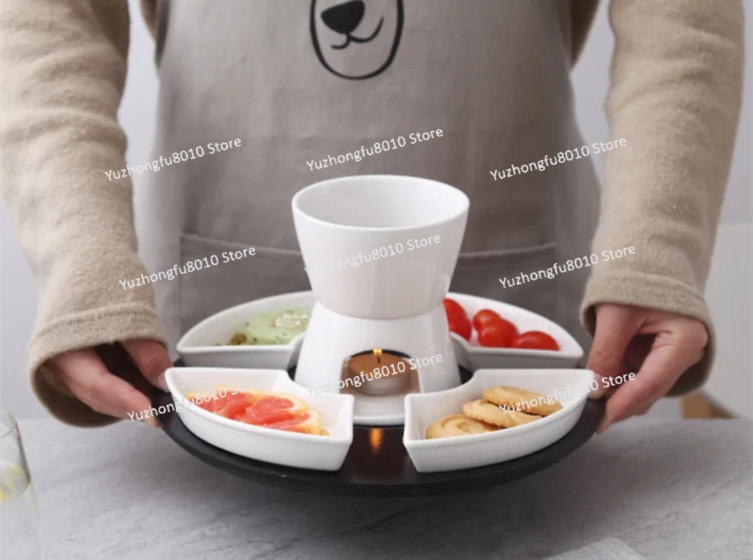 White Glazed Ceramic Chocolate - Fondue Pot Ceramic ulasan dan harga