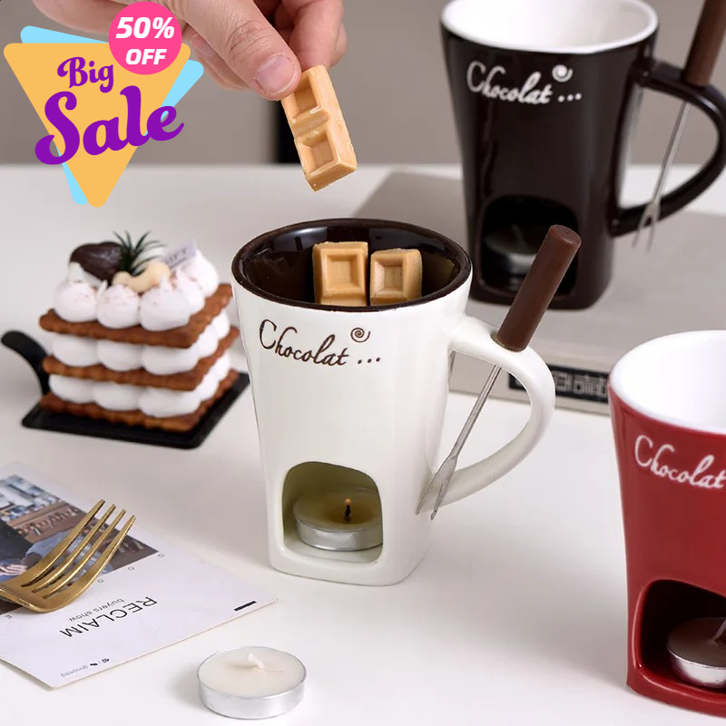 130ml Chocolate Fondue Mug Mel - Fondue Pot Ceramic ulasan dan harga