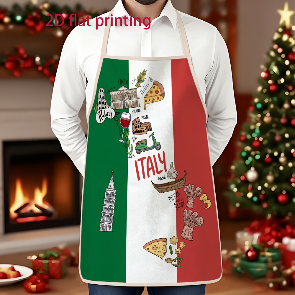 Unisex 2D Flat Apron Featuring - Home Cooking In Italian ulasan dan harga