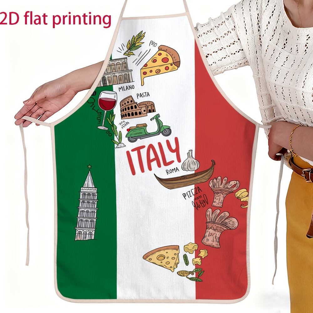 Unisex 2D Flat Apron Featuring - Home Cooking In Italian ulasan dan harga