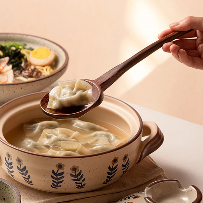 Long Handle Ramen Wooden Spoon - Home Cooking Supplies ulasan dan harga