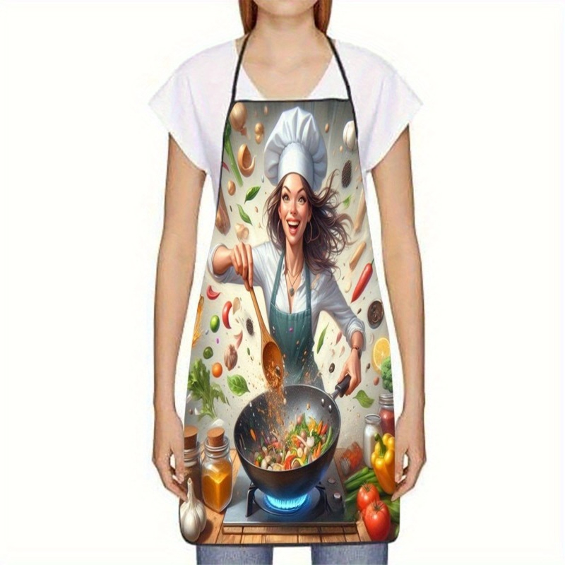 Vegetable Cooking Print Apron, - Home Cooking Chef ulasan dan harga